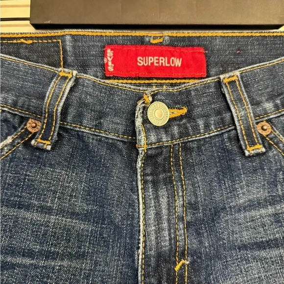 VTG Levi's 502 superlow button fly straight leg Capri jeans Size 5 JR M - Picture 3 of 8